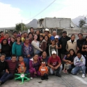 students with their homestay families in Barrio Nuevo, Tlaxcala